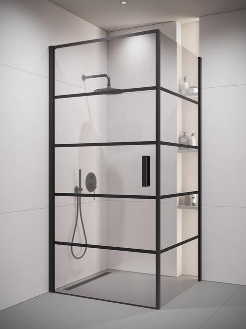 Douchecabine Alava 90 x 90 x 190cm Zwart strepen Douchewand, Doe-het-zelf en Verbouw, Sanitair, Nieuw, Douche, Verzenden