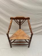 Stoel - Franse Bobbin Hoekstoel met Rieten Afwerking - Hout,, Antiek en Kunst