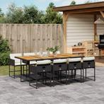 vidaXL 9-delige Tuinset poly rattan zwart, Tuin en Terras, Nieuw, 8 zitplaatsen, Tuinset, Verzenden