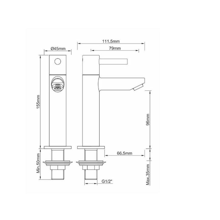 Fonteinkraan Wiesbaden Amador XL Hoog 1/2 Geborsteld Brons, Doe-het-zelf en Verbouw, Sanitair, Ophalen of Verzenden