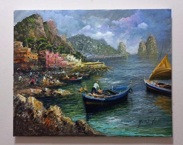 Guido Vuotto (1964) - Marina di Capri, Antiek en Kunst, Kunst | Schilderijen | Klassiek