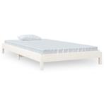 Bed stapelbaar 100x200 cm massief grenenhout wit, Huis en Inrichting, Verzenden