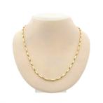 Massief gouden staafjes collier | 46 cm, Sieraden, Tassen en Uiterlijk, Kettingen, Ophalen of Verzenden, Gebruikt, Overige kleuren