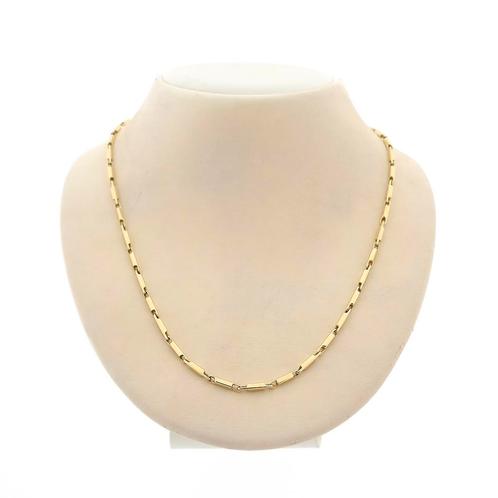 Massief gouden staafjes collier | 46 cm, Sieraden, Tassen en Uiterlijk, Kettingen, Overige kleuren, Gebruikt, Goud, Ophalen of Verzenden