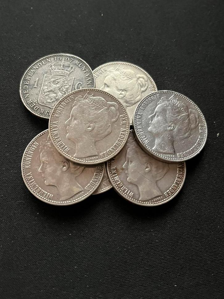 Nederlandse zilveren Gulden Wilhelmina Kroningstype, Postzegels en Munten, Munten | Nederland, Losse munt, Koningin Wilhelmina