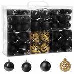 REA Kerstballen Set - Kunststof - Ø 6, 4 en 3 cm - Zwart..., Diversen, Kerst, Nieuw, Ophalen of Verzenden