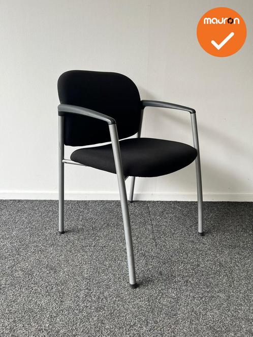 Vergaderstoel - Ahrend 320 - zwarte stoffering - Zilvergrijs, Zakelijke goederen, Kantoor en Winkelinrichting | Kantoormeubilair en Inrichting