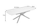 Uitschuifbare eettafel MIKADO 180-230cm wit keramiek zwart, Huis en Inrichting, Ophalen of Verzenden, Nieuw