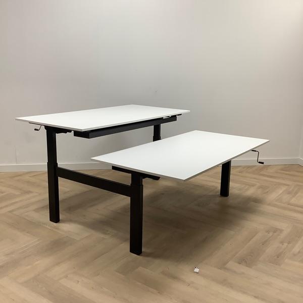 Drentea duo slingerbureau, 160x80 cm, wit - zwart, Huis en Inrichting, Bureaus, Bureau, Gebruikt, Ophalen of Verzenden