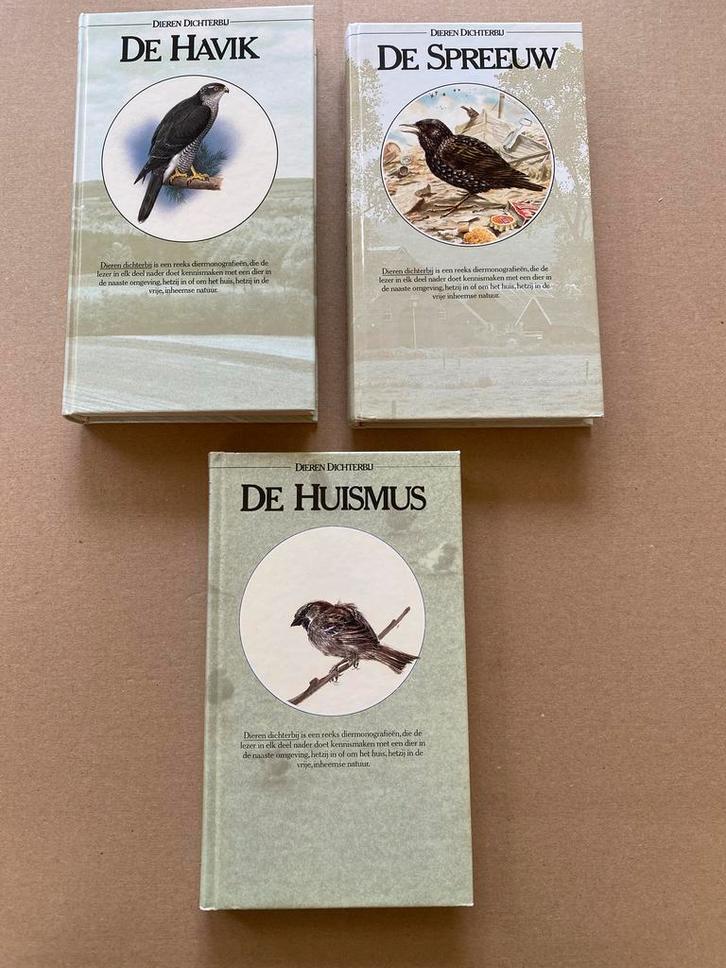 3 Vogelmonografieën - Huismus - Havik - Spreeuw - nieuwstaat, Boeken, Dieren en Huisdieren, Zo goed als nieuw, Vogels, Ophalen of Verzenden