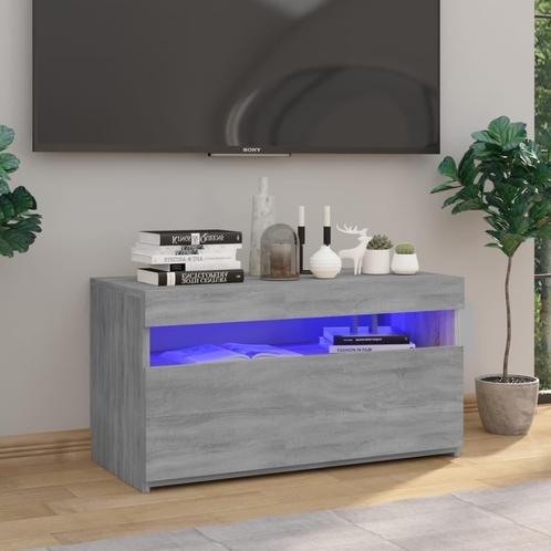 vidaXL Tv-meubel met LED-verlichting 75x35x40 cm grijs, Huis en Inrichting, Kasten | Televisiemeubels, 25 tot 50 cm, Nieuw, Overige houtsoorten