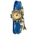 Fako® - Armband Horloge - Eiffeltoren - Blauw, Sieraden, Tassen en Uiterlijk, Horloges | Dames, Nieuw, Verzenden