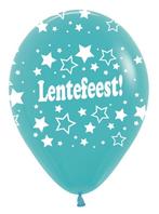 Ballonnen Lentefeest Stars Caribbean Blue 30cm 25st, Nieuw, Verzenden