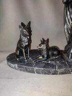 sculptuur, Sculpture Art Déco – Femme élégante avec deux, Antiek en Kunst