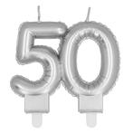 Zilveren Kaars 50 Jaar 8cm, Verzenden, Nieuw