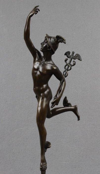 After Giambologna - sculptuur, Mercury - 2,5 kg - 45 cm -, Antiek en Kunst, Curiosa en Brocante