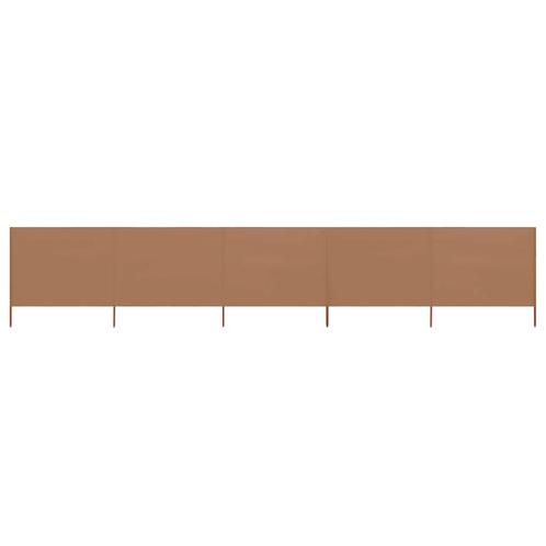 vidaXL Windscherm 5-panelen 600x120 cm stof taupe, Tuin en Terras, Zonneschermen, Nieuw, Verzenden