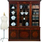 Engels mahonie 6-deurs Bibliotheekkast of porseleinkast rijk, Ophalen of Verzenden