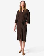 HEMA Damesjurk Dawn midi regular fit donkerbruin, Kleding | Dames, Verzenden, Nieuw