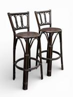 Kruk - Rattan - Paar barstoelen van rotan en caning., Antiek en Kunst