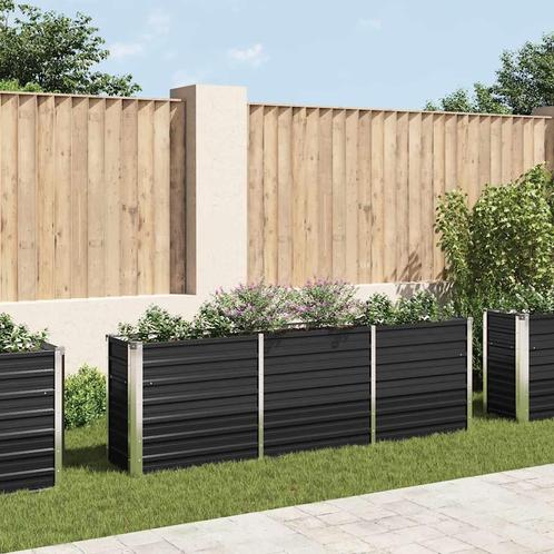 vidaXL Plantenbak verhoogd 240x40x77 cm gegalvaniseerd staal, Tuin en Terras, Bloembakken en Plantenbakken, 100 cm of meer, Nieuw