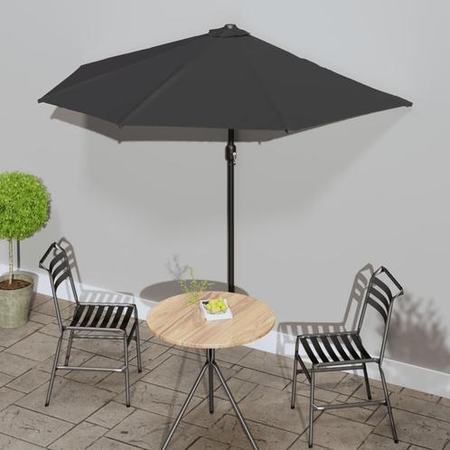 vidaXL Balkonparasol half met aluminium paal 270x144x222 cm, Tuin en Terras, Parasols, Nieuw, 2 tot 3 meter, Verzenden