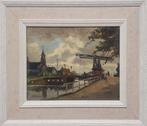 W.G.F. Jansen (1871-1949) - Zicht op dorp met ophaalbrug