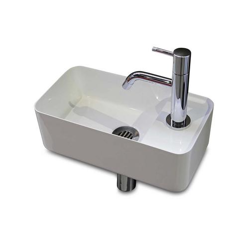 Fontein Luca Sanitair 35x18,5x12 cm Mineraalsteen Glans Wit, Doe-het-zelf en Verbouw, Sanitair, Overige typen, Nieuw, Ophalen of Verzenden