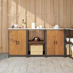 vidaXL Keukenopslag set 3 pcs Roestig 180 x 50 x 92 cm, Verzenden, Nieuw, Bruin