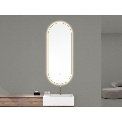 Ovale Spiegel Wiesbaden Nomi met Dimbare LED Verlichting en, Doe-het-zelf en Verbouw, Sanitair, Bad, Nieuw, Ophalen of Verzenden