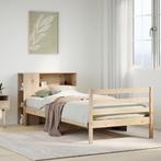 vidaXL Bed met boekenkast zonder matras massief grenenhout, Huis en Inrichting, Verzenden, Nieuw, Bruin, Hout