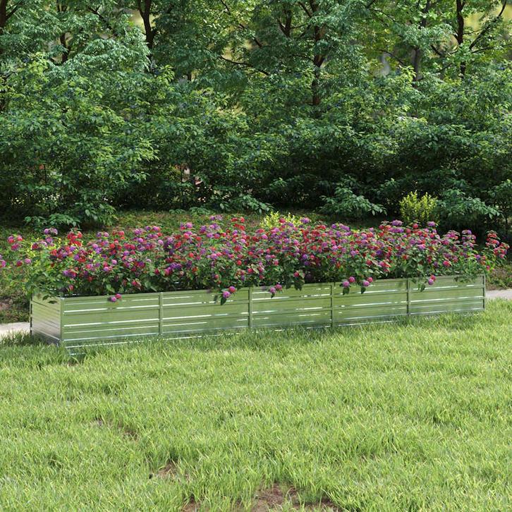 vidaXL Plantenbak verhoogd 400x80x45 cm gegalvaniseerd staal, Tuin en Terras, Bloembakken en Plantenbakken, 100 cm of meer, Nieuw