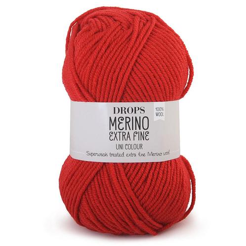 DROPS Merino Extra Fine Uni Colour - 11 karmijnrood - Wol, Hobby en Vrije tijd, Breien en Haken, Ophalen of Verzenden