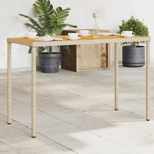 vidaXL Tuintafel met acaciahouten blad 115x54x74 cm poly, Tuin en Terras, Tuintafels, Nieuw, Verzenden