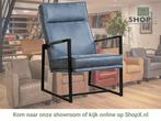 Leren fauteuil Square - Kenia Denim (blauw), Nieuw, Ophalen of Verzenden, 50 tot 75 cm, Industrieel, Modern