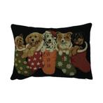gobelin kussen kerst honden zwart 30x45cm, Huis en Inrichting, Verzenden, Nieuw