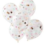 Confetti Ballonnen Bloemen 30cm 5st, Verzenden, Nieuw