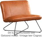 Blauwe leren industriële fauteuils zonder armleuning - Keni, Huis en Inrichting, Nieuw, Ophalen of Verzenden, 75 tot 100 cm, Leer