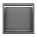 Gun Metal RVS Inbouwnis 30x30x10cm met LED verlichting, Verzenden, Nieuw