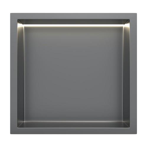 Gun Metal RVS Inbouwnis 30x30x10cm met LED verlichting, Doe-het-zelf en Verbouw, Sanitair, Verzenden