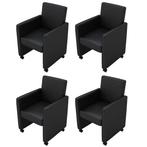 Zwarte Eetkamerstoelen Set van 4 | Retourdeal | Comfortabel!, Huis en Inrichting, Stoelen, Kunststof, Zwart, Nieuw, Ophalen of Verzenden