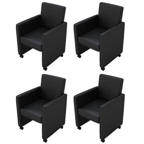 Zwarte Eetkamerstoelen Set van 4 | Retourdeal | Comfortabel!, Huis en Inrichting, Stoelen, Vier, Zwart, Nieuw, Kunststof, Ophalen of Verzenden