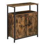 Commode Aremark 79x60x30 cm zwart en houtkleurig, Huis en Inrichting, Verzenden, Nieuw
