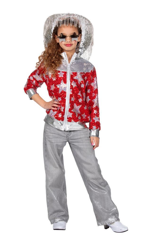 Glamorous Pailletten Jasje Sterren Meisje Rood, Kleding | Dames, Carnavalskleding en Feestkleding, Nieuw, Ophalen of Verzenden