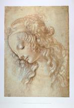 Leonardo da Vinci - Testa di Donna, Womans head - Artprint, Antiek en Kunst
