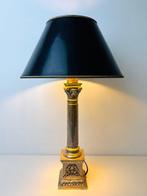 Lamp - Zware neoklassieke tafellamp met metalen zuilvoet en