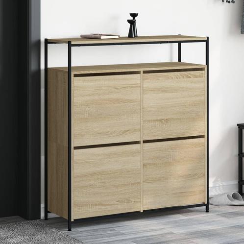 vidaXL Schoenenkast met 4 klaplades 100x34x112 cm sonoma, Huis en Inrichting, Kasten | Schoenenrekken, Nieuw, Verzenden