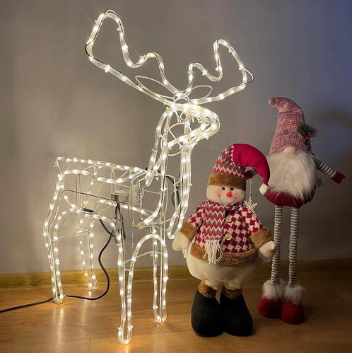 3D LED rendier - Met bewegende kop - Warm wit - IP44, Diversen, Kerst, Ophalen of Verzenden