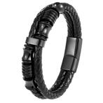 Fako Bijoux® - Armband Heren - Black Mystery - Mannen - RVS, Sieraden, Tassen en Uiterlijk, Armbanden, Verzenden, Nieuw