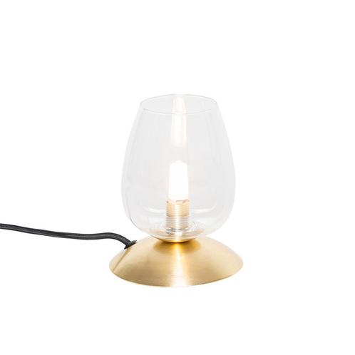 Klassieke tafellamp goud met glas - Elien, Huis en Inrichting, Lampen | Tafellampen, Nieuw, Overige materialen, Minder dan 50 cm